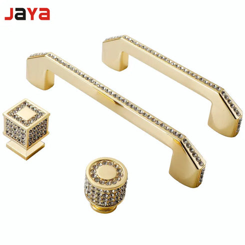 JAYA Modern Minimalist Golden Diamond Handle Wardrobe Drawer Shoe Cabinet Wine Cabinet European Style Zinc Alloy Door Handle