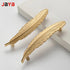 JAYA Modern Minimalist High-grade Cabinet Door Pure Copper Small Handle Brass Cabinet Feather Handle Golden Wardrobe Door Handle