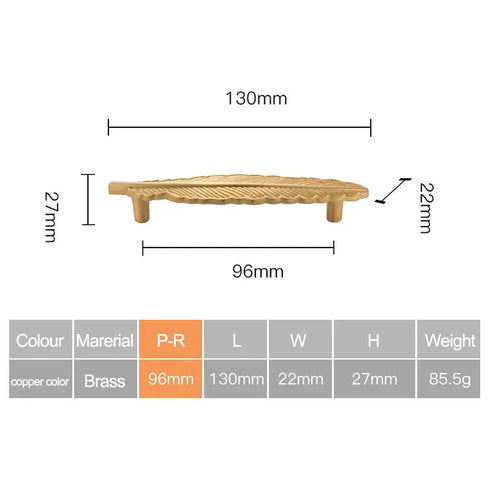 JAYA Modern Minimalist High-grade Cabinet Door Pure Copper Small Handle Brass Cabinet Feather Handle Golden Wardrobe Door Handle