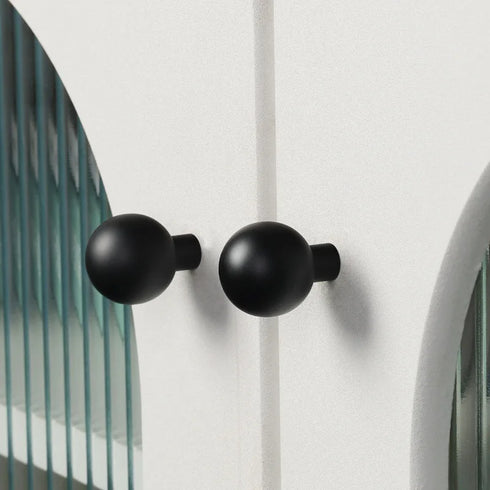 JAYA Modern Simple Black Brass Handle Cabinet Wardrobe Door Light Luxury New Single-Hole Hardware Handle Knobs