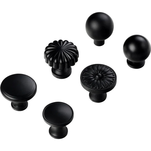 JAYA Modern Simple Black Brass Handle Cabinet Wardrobe Door Light Luxury New Single-Hole Hardware Handle Knobs