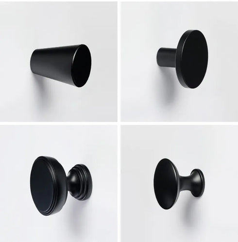 JAYA Modern Simple Black Brass Handle Cabinet Wardrobe Door Light Luxury New Single-Hole Hardware Handle Knobs