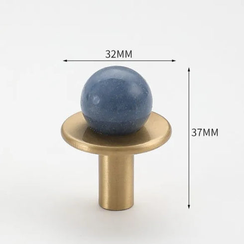 JAYA Modern Single Hole Brass Door Handle Wholesale Natural Stone Brass Knobs for Wine Cabinet Shoe Cabinet Small Drawer Knobs