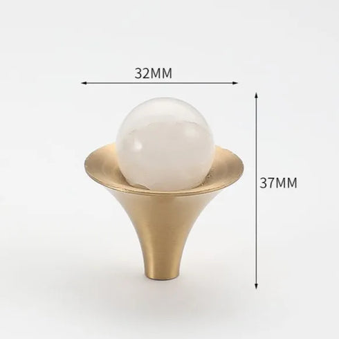JAYA Modern Single Hole Brass Door Handle Wholesale Natural Stone Brass Knobs for Wine Cabinet Shoe Cabinet Small Drawer Knobs
