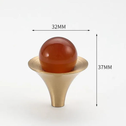 JAYA Modern Single Hole Brass Door Handle Wholesale Natural Stone Brass Knobs for Wine Cabinet Shoe Cabinet Small Drawer Knobs