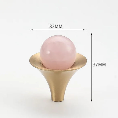 JAYA Modern Single Hole Brass Door Handle Wholesale Natural Stone Brass Knobs for Wine Cabinet Shoe Cabinet Small Drawer Knobs