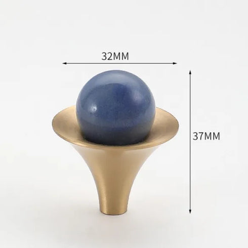 JAYA Modern Single Hole Brass Door Handle Wholesale Natural Stone Brass Knobs for Wine Cabinet Shoe Cabinet Small Drawer Knobs
