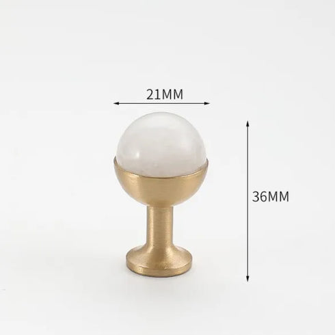 JAYA Modern Single Hole Brass Door Handle Wholesale Natural Stone Brass Knobs for Wine Cabinet Shoe Cabinet Small Drawer Knobs