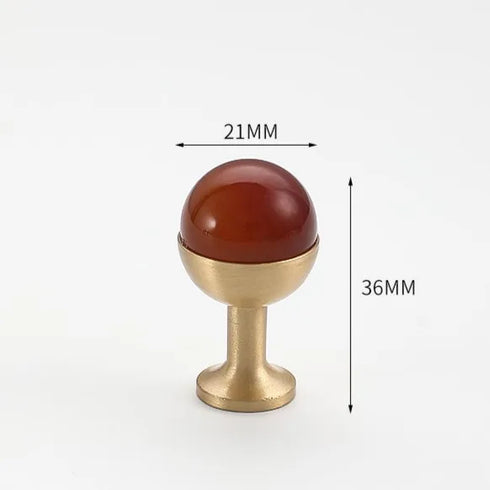 JAYA Modern Single Hole Brass Door Handle Wholesale Natural Stone Brass Knobs for Wine Cabinet Shoe Cabinet Small Drawer Knobs
