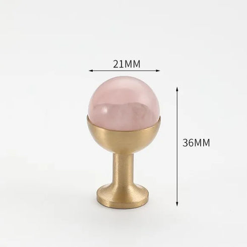 JAYA Modern Single Hole Brass Door Handle Wholesale Natural Stone Brass Knobs for Wine Cabinet Shoe Cabinet Small Drawer Knobs