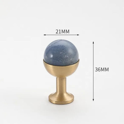 JAYA Modern Single Hole Brass Door Handle Wholesale Natural Stone Brass Knobs for Wine Cabinet Shoe Cabinet Small Drawer Knobs