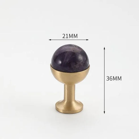 JAYA Modern Single Hole Brass Door Handle Wholesale Natural Stone Brass Knobs for Wine Cabinet Shoe Cabinet Small Drawer Knobs