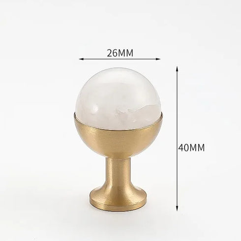 JAYA Modern Single Hole Brass Door Handle Wholesale Natural Stone Brass Knobs for Wine Cabinet Shoe Cabinet Small Drawer Knobs