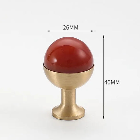 JAYA Modern Single Hole Brass Door Handle Wholesale Natural Stone Brass Knobs for Wine Cabinet Shoe Cabinet Small Drawer Knobs
