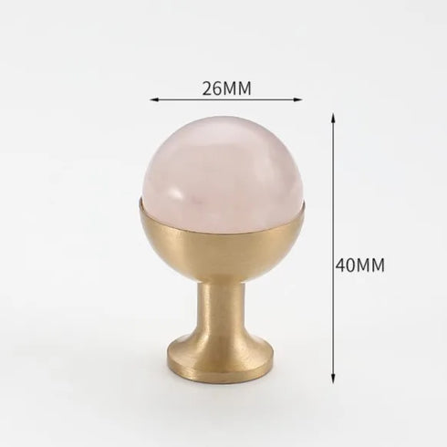 JAYA Modern Single Hole Brass Door Handle Wholesale Natural Stone Brass Knobs for Wine Cabinet Shoe Cabinet Small Drawer Knobs