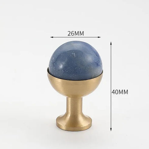 JAYA Modern Single Hole Brass Door Handle Wholesale Natural Stone Brass Knobs for Wine Cabinet Shoe Cabinet Small Drawer Knobs
