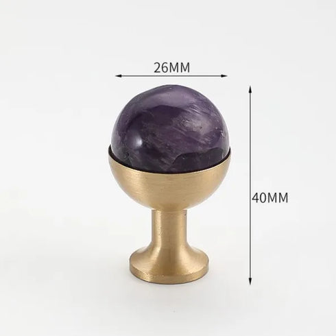 JAYA Modern Single Hole Brass Door Handle Wholesale Natural Stone Brass Knobs for Wine Cabinet Shoe Cabinet Small Drawer Knobs