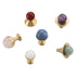 JAYA Modern Single Hole Brass Door Handle Wholesale Natural Stone Brass Knobs for Wine Cabinet Shoe Cabinet Small Drawer Knobs