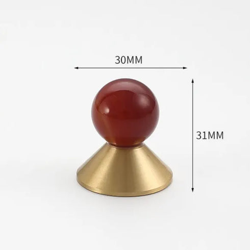 JAYA Modern Single Hole Brass Door Handle Wholesale Natural Stone Brass Knobs for Wine Cabinet Shoe Cabinet Small Drawer Knobs