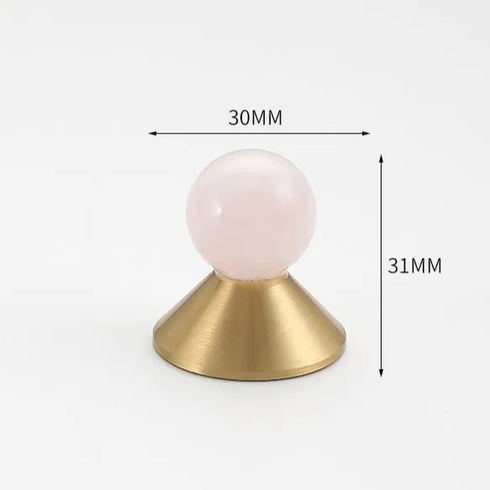 JAYA Modern Single Hole Brass Door Handle Wholesale Natural Stone Brass Knobs for Wine Cabinet Shoe Cabinet Small Drawer Knobs