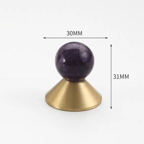 JAYA Modern Single Hole Brass Door Handle Wholesale Natural Stone Brass Knobs for Wine Cabinet Shoe Cabinet Small Drawer Knobs