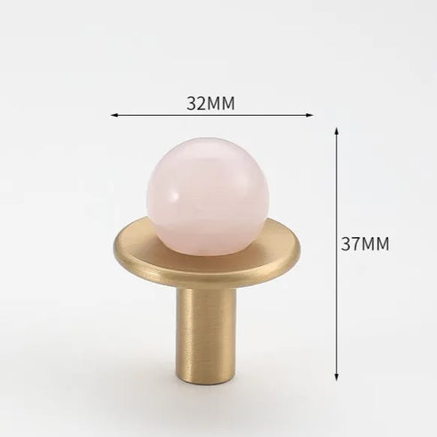 JAYA Modern Single Hole Brass Door Handle Wholesale Natural Stone Brass Knobs for Wine Cabinet Shoe Cabinet Small Drawer Knobs