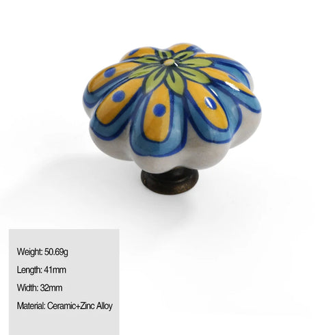 JAYA Modern Single Hole Ceramic Drawer Handle Small Round Ethnic Style Acrylic Cabinet Door Handle for Wardrobe Living Room