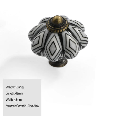 JAYA Modern Single Hole Ceramic Drawer Handle Small Round Ethnic Style Acrylic Cabinet Door Handle for Wardrobe Living Room