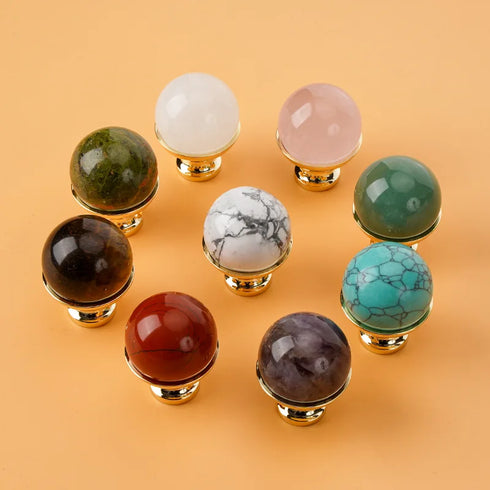 JAYA Modern Single Hole Kitchen Cabinet Knobs Hot Sale Unique Design Drawer Decorative Zinc Alloy & Marble Handle Knobs