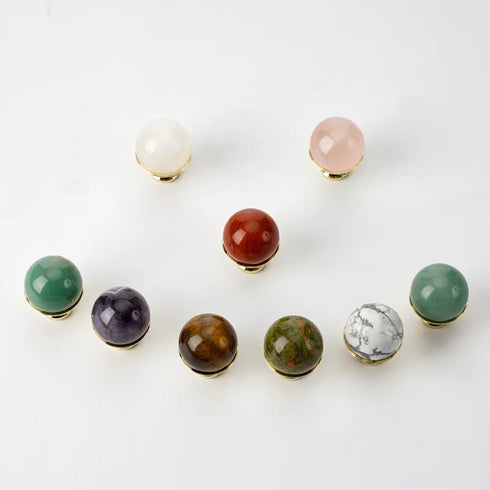 JAYA Modern Single Hole Kitchen Cabinet Knobs Hot Sale Unique Design Drawer Decorative Zinc Alloy & Marble Handle Knobs