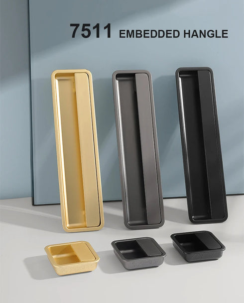 JAYA Modern Sliding Door Installation Cupboard Handles Sliding Door Slotted Embedded and Clasped Cabinet Door Handle