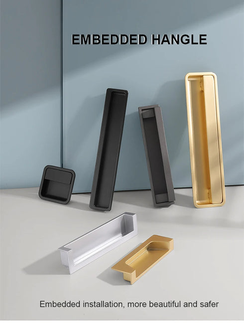 JAYA Modern Sliding Door Installation Cupboard Handles Sliding Door Slotted Embedded and Clasped Cabinet Door Handle