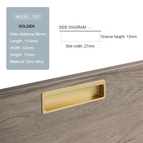 JAYA Modern Sliding Door Installation Cupboard Handles Sliding Door Slotted Embedded and Clasped Cabinet Door Handle