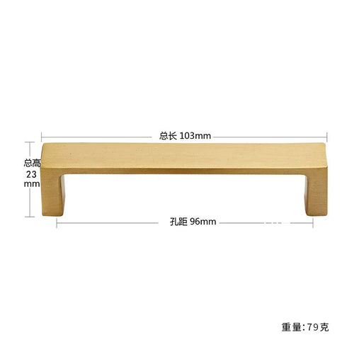 JAYA Modern Style All-Copper Door Drawer Wardrobe Handle Brass Matte Brushed Gold Luxury Lighting Furniture Door Handle