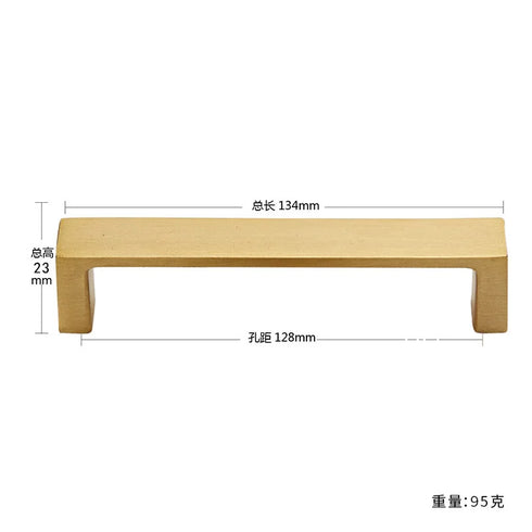 JAYA Modern Style All-Copper Door Drawer Wardrobe Handle Brass Matte Brushed Gold Luxury Lighting Furniture Door Handle