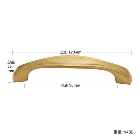 JAYA Modern Style All-Copper Door Drawer Wardrobe Handle Brass Matte Brushed Gold Luxury Lighting Furniture Door Handle