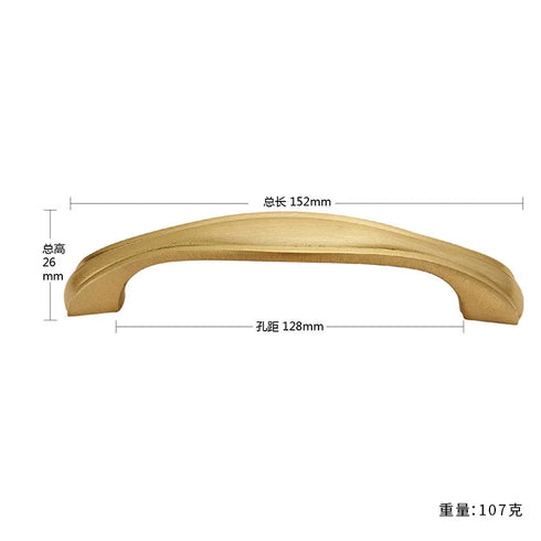 JAYA Modern Style All-Copper Door Drawer Wardrobe Handle Brass Matte Brushed Gold Luxury Lighting Furniture Door Handle