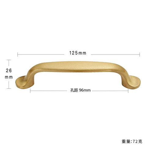 JAYA Modern Style All-Copper Door Drawer Wardrobe Handle Brass Matte Brushed Gold Luxury Lighting Furniture Door Handle