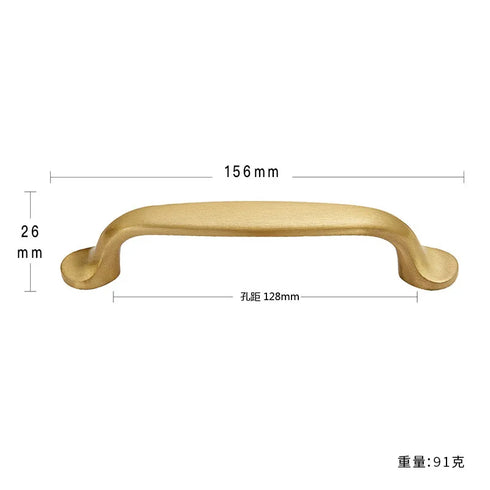 JAYA Modern Style All-Copper Door Drawer Wardrobe Handle Brass Matte Brushed Gold Luxury Lighting Furniture Door Handle