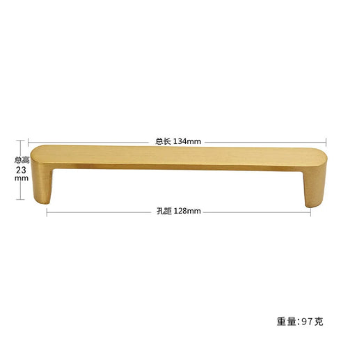 JAYA Modern Style All-Copper Door Drawer Wardrobe Handle Brass Matte Brushed Gold Luxury Lighting Furniture Door Handle