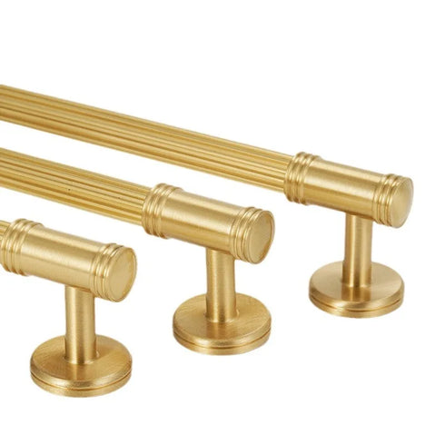 JAYA Modern Style Luxury Golden Brass Classic Brass Copper Hardware Furniture Drawer Cupboard Pull Knobs Kitchen Cabinet Handle
