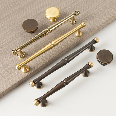JAYA Modern Style Luxury Golden Brass Classic Hardware Furniture Drawer Cupboard Pull Knobs Kitchen Cabinet Handle