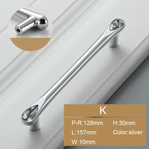 JAYA Modern minimalist cabinet door handle Nordic wardrobe drawer handle cabinet wine cabinet hardware diamond crystal handle