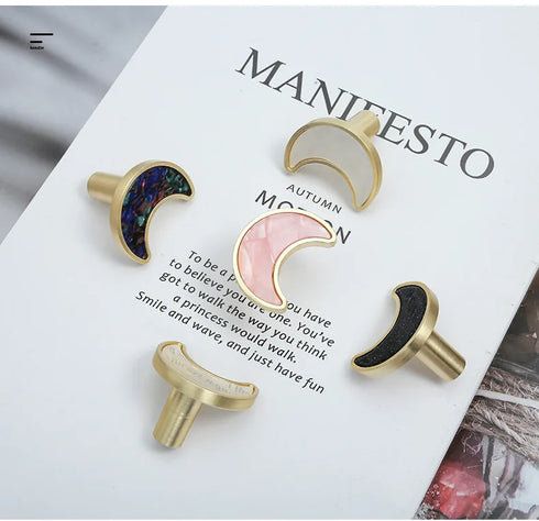 JAYA Moon Shape Zinc Alloy Handles Knobs for Children's Room Bedroom Outdoor Cabinet & Dresser Door Drawer Handle Knobs