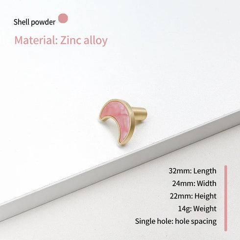 JAYA Moon Shape Zinc Handles Knobs for Children's Room Kitchen Bedroom Outdoor Cabinet & Dresser Door Drawer Knobs