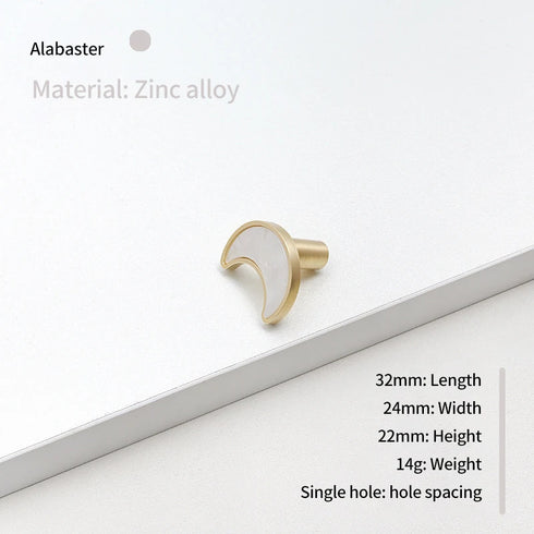 JAYA Moon Shape Zinc Handles Knobs for Children's Room Kitchen Bedroom Outdoor Cabinet & Dresser Door Drawer Knobs