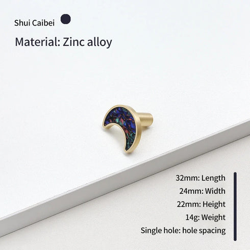 JAYA Moon Shape Zinc Handles Knobs for Children's Room Kitchen Bedroom Outdoor Cabinet & Dresser Door Drawer Knobs