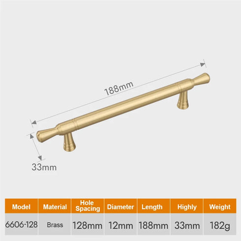 JAYA Multi Size Gold Indoor Door Handle Brass Door Brass Handles Knob Solid  Cabinet Handles Pull