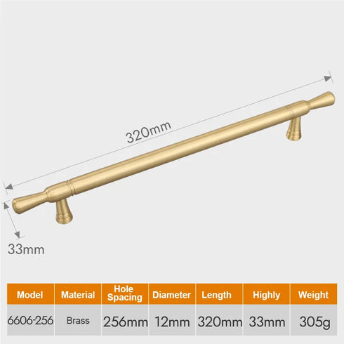 JAYA Multi Size Gold Indoor Door Handle Brass Door Brass Handles Knob Solid  Cabinet Handles Pull