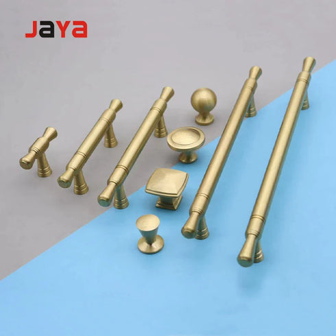 JAYA Multi Size Gold Indoor Door Handle Brass Door Brass Handles Knob Solid  Cabinet Handles Pull